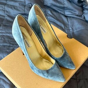 **Blue Suede Shoes!!
Super cute, Faded blue suede pumps by Steve Madden